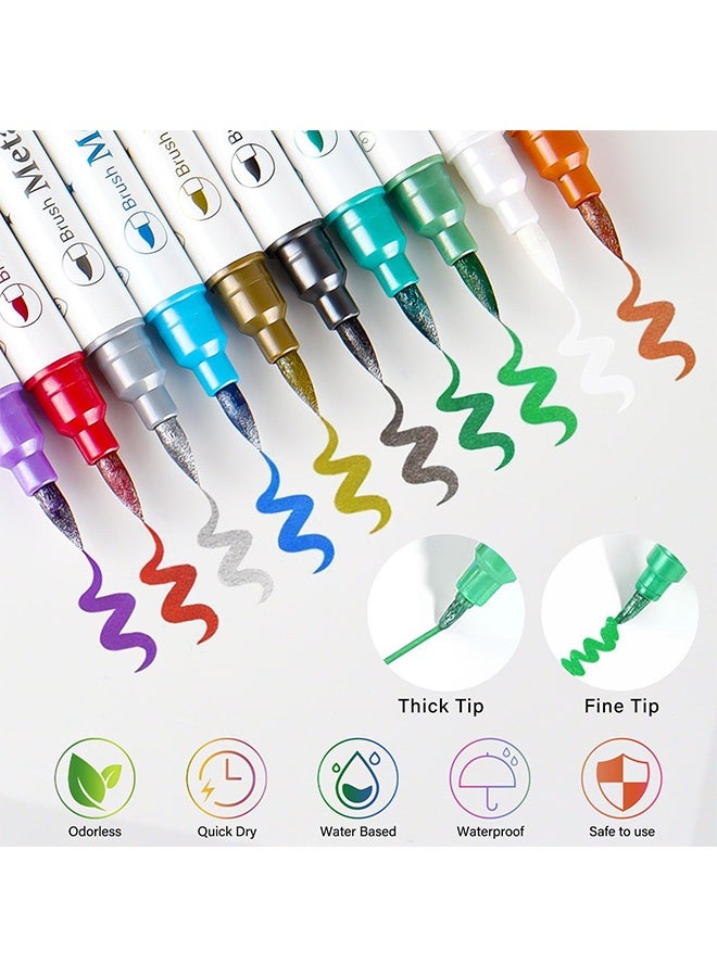 Gecomo 10 PCS Colors Face Paint Kit, Face Painting Colors for Kids & Adults, Dual-End Tattoo Pens Make Bold and Fine Lines with Cosmetic-Grade Tattoo Ink - Image 4