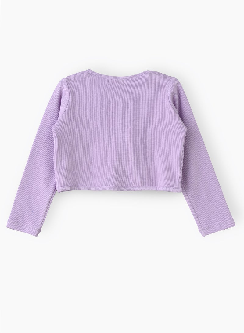 Jelliene Perfectly Purple: Girls' Cotton Knit Shrug | Layering Love for All Seasons - Image 2