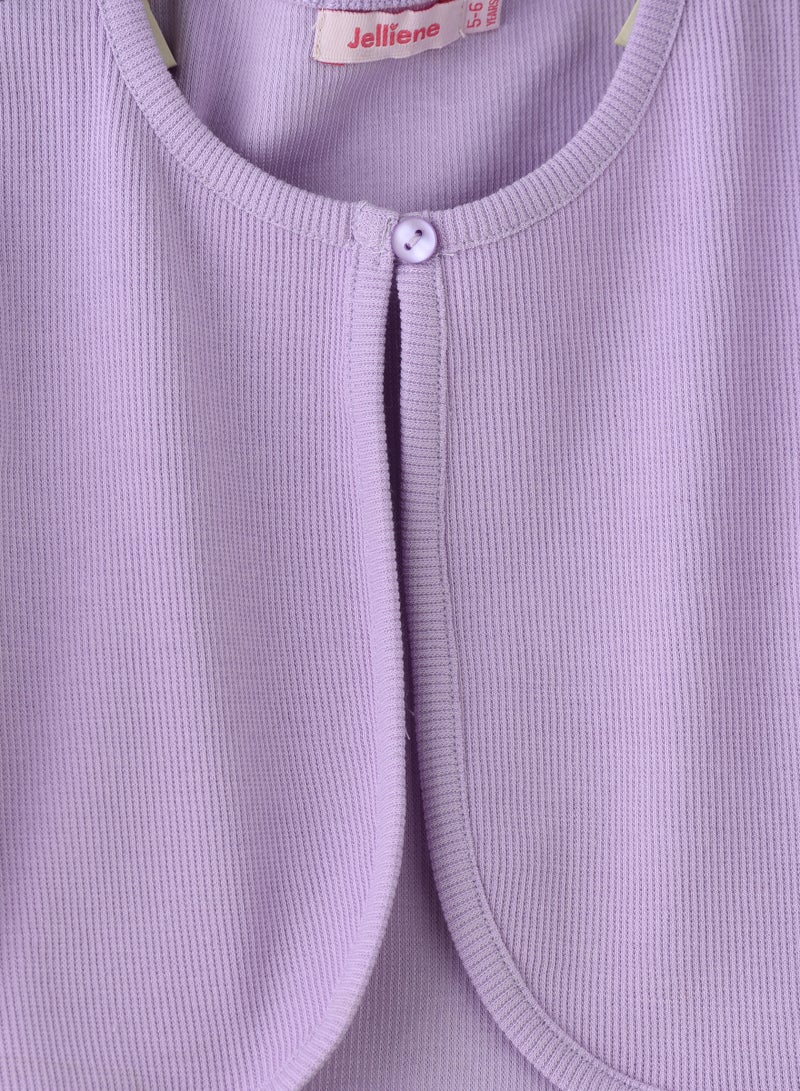 Jelliene Perfectly Purple: Girls' Cotton Knit Shrug | Layering Love for All Seasons - Image 3