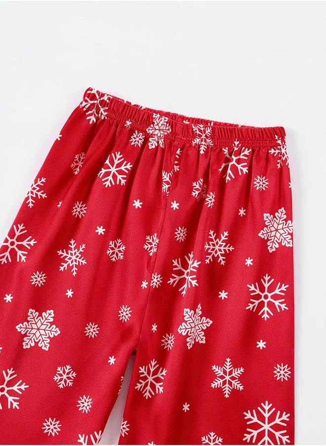babyqlo Red Snowflake Christmas Pajama Set
