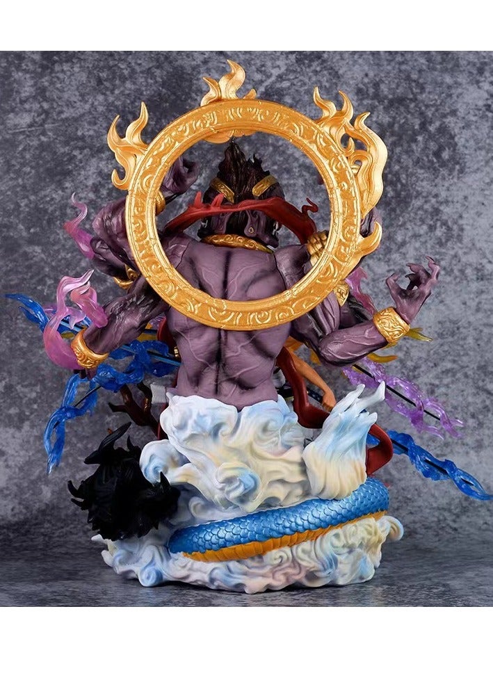 Anime Figures Roronoa Zoro Action Figure Nine Knife River Asura Static Image Statue PVC Model 33CM Desktop Figure Ornament Collection  - Image 3