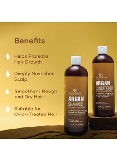 Botanic Hearth BOTANIC HEARTH Argan Oil Shampoo and Conditioner Set - with Keratin, Restorative & Moisturizing, Sulfate Free - All Hair Types & Color Treated Hair, Men and Women - (Packaging May Vary) -16 fl oz each  - Image 3