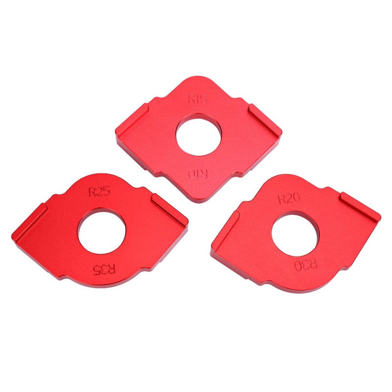 Half-Round Corner Locator 3-Pack 80x80x18mm Aluminum Alloy - Precise Scale Woodworking Router Template for Board Positioning and Rounding - Image 3