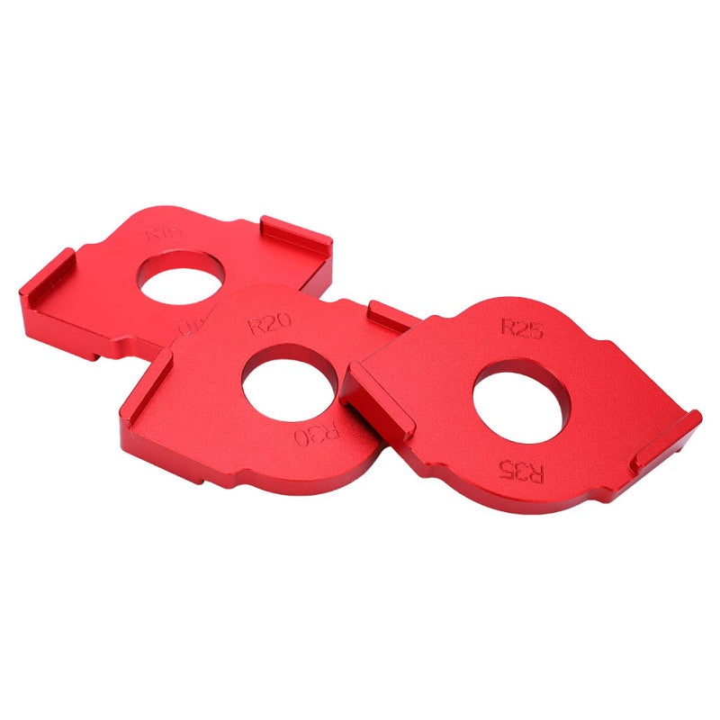 Half-Round Corner Locator 3-Pack 80x80x18mm Aluminum Alloy - Precise Scale Woodworking Router Template for Board Positioning and Rounding - Image 4