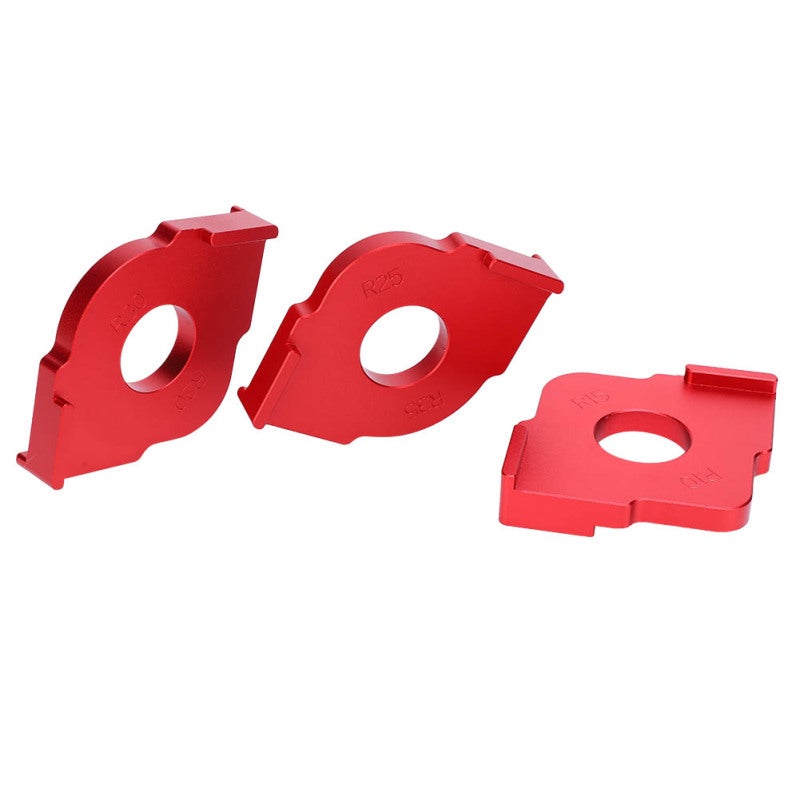 Half-Round Corner Locator 3-Pack 80x80x18mm Aluminum Alloy - Precise Scale Woodworking Router Template for Board Positioning and Rounding - Image 5