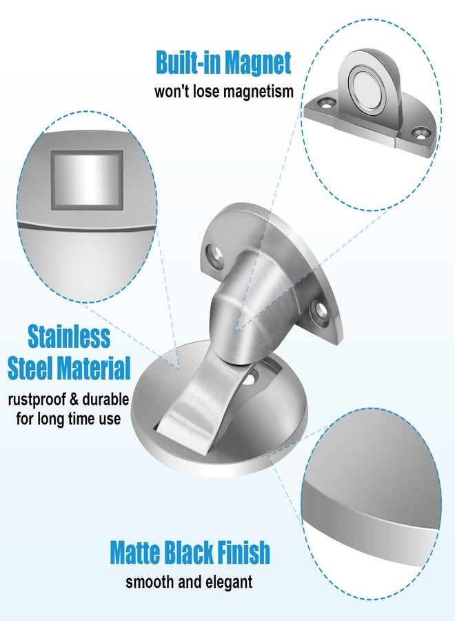 Gudui Invisible Magnetic Door Stopper, Brushed Satin Nickel, No-Drill Installation With Double Sided Adhesive, Stainless Steel Floor Door Catch Holder, Silver - Image 4