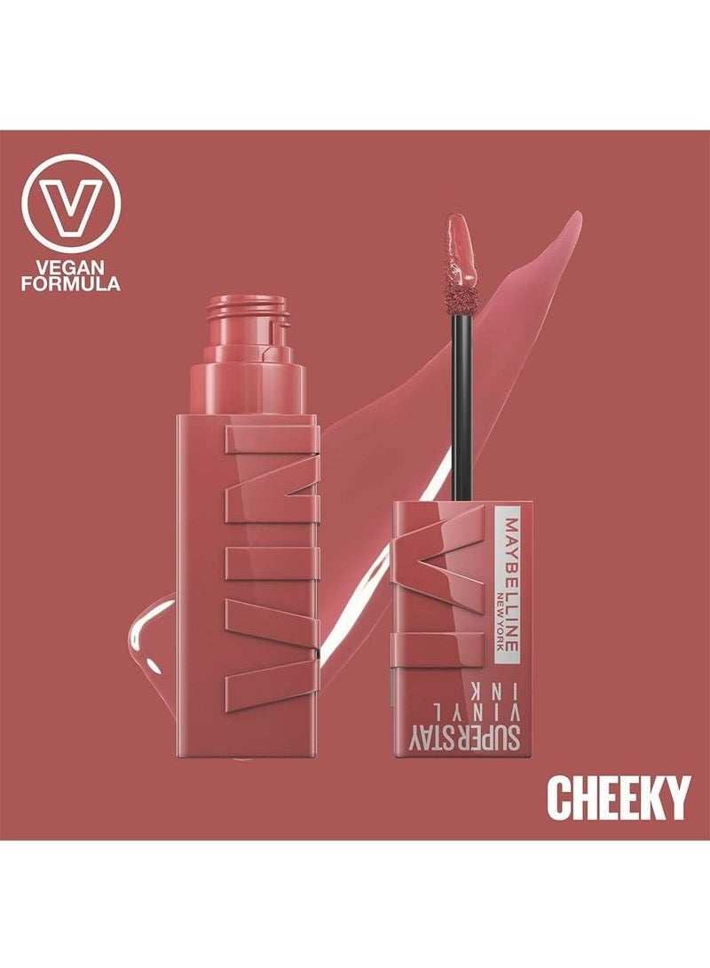 MAYBELLINE NEW YORK Super Stay Vinyl Ink Longwear Transfer Proof Gloss Lipstick, 35 CHEEKY - Image 2