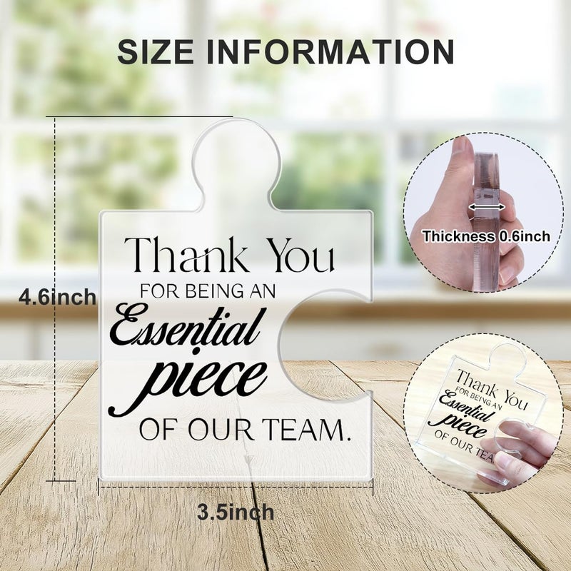 Yigaue Team Appreciation Gifts for Employees, Thank You Gift for Coworkers, Best Teams Ever Gifts Thank You for Being an Essential Piece of Our Team Acrylic Puzzle Piece Plaque Office Decor - Image 2