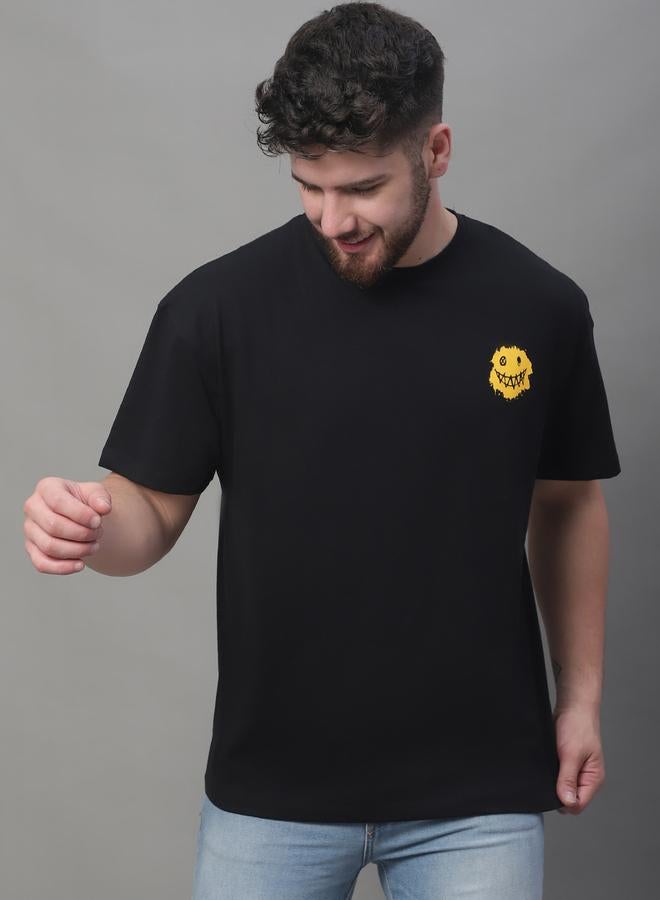 Take Two Men Black Graphic Print Oversized T-Shirt By Door74 - Image 1