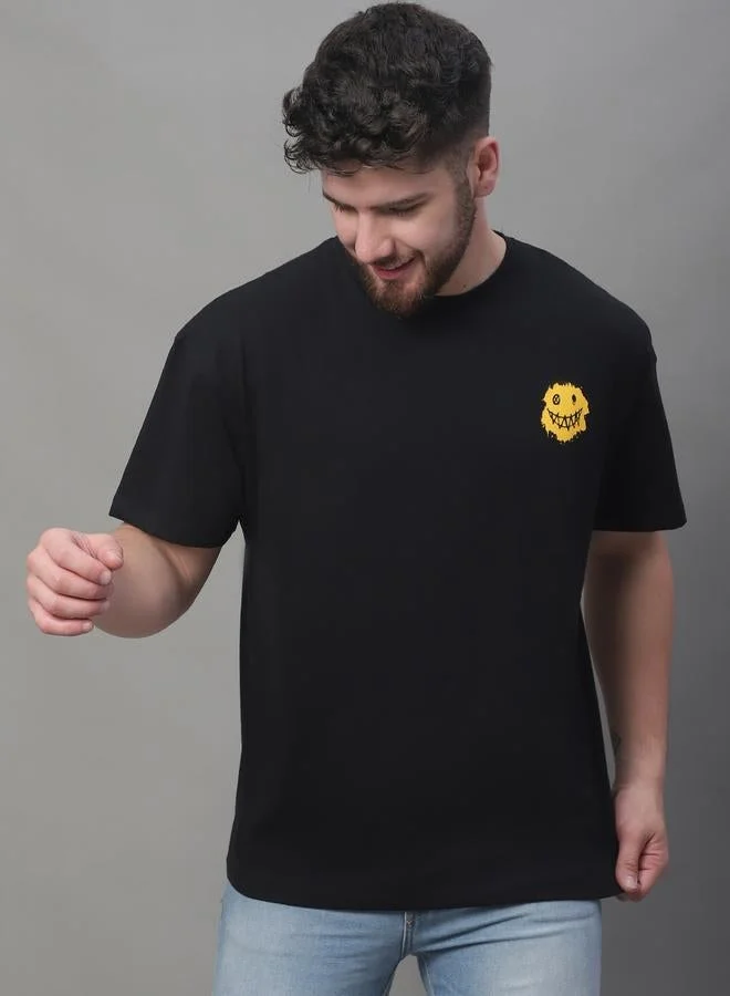 Take Two Men Black Graphic Print Oversized T-Shirt