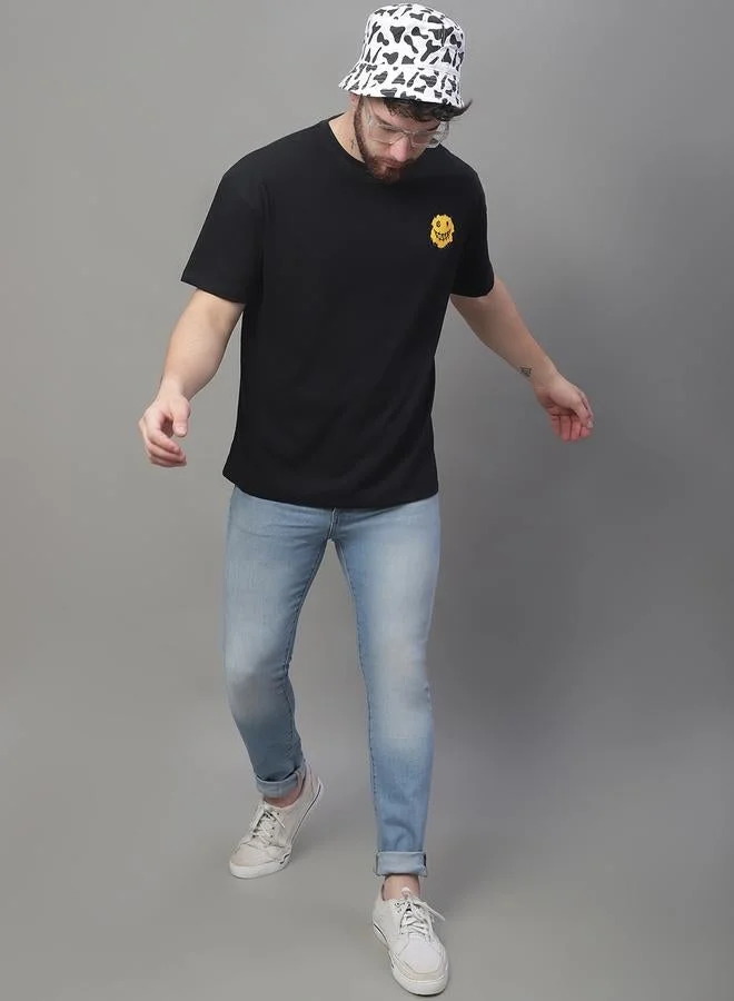 Take Two Men Black Graphic Print Oversized T-Shirt