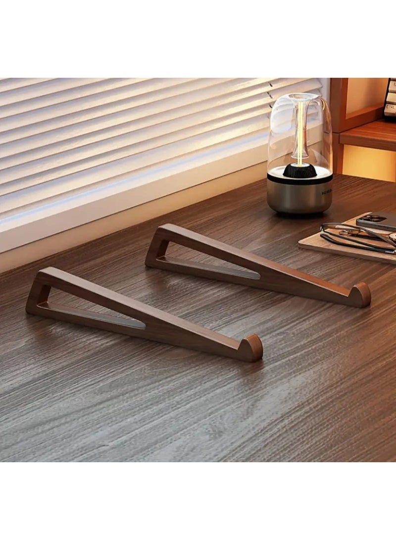 LDQ Adjustable 12° Wooden Laptop Stand with Built-in Shelf – Ergonomic Height-Adjustable Desk Stand for Laptops, Tablets, and Books, Sturdy & Stylish Design for Home Office and Study - Image 2