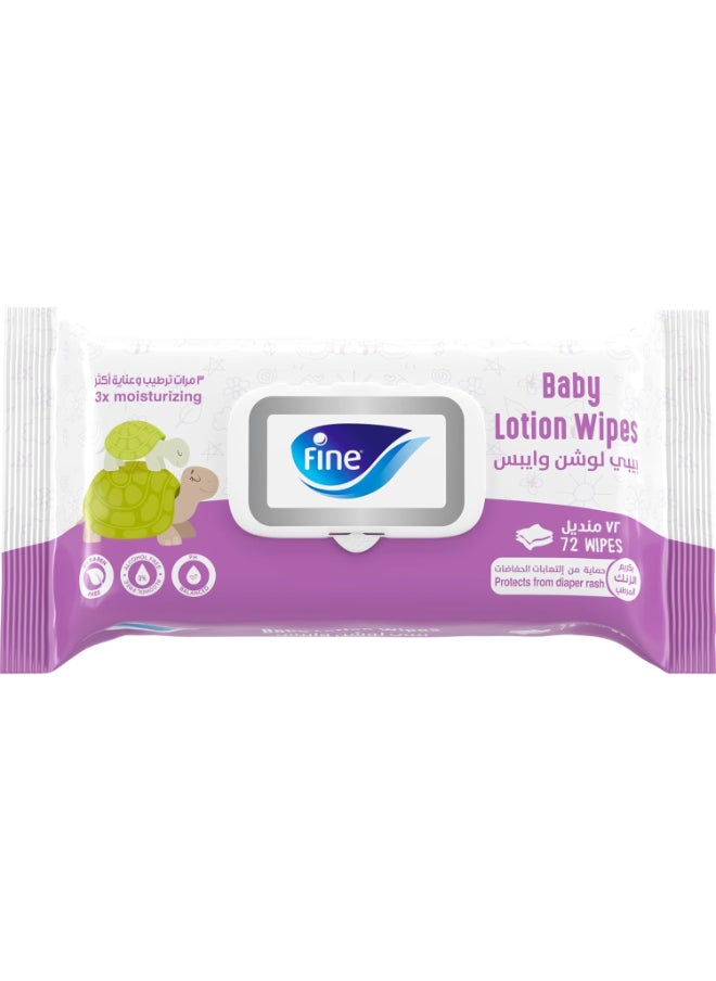 Fine Baby Lotion Wipes 72 Wipes  - Image 1
