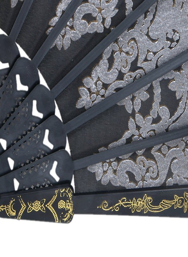Youngy Black Spanish Style Wedding Lace Silk Folding Hand Held Flower Fan hand held fan folding large hand held fan folding decorative fans for party decorative fans for wall oriental decorative - Image 2