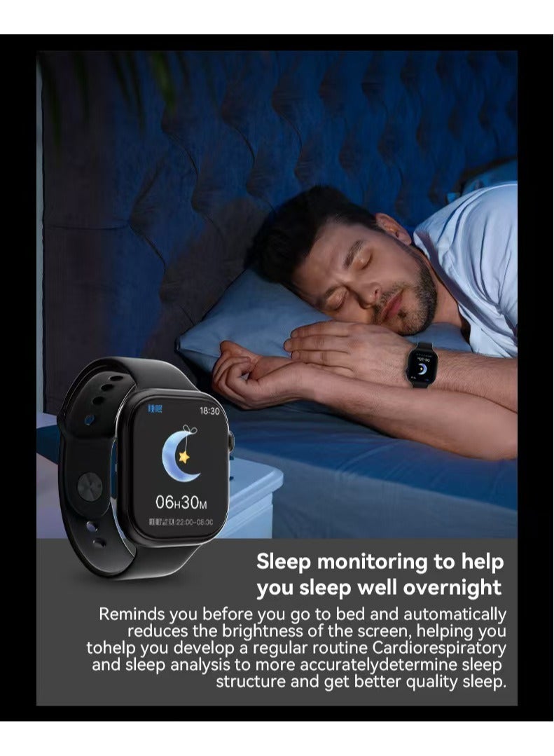 Beauenty Smartwatch HD Large screen Aluminum case Fitness tracker NFC detection Black - Image 3