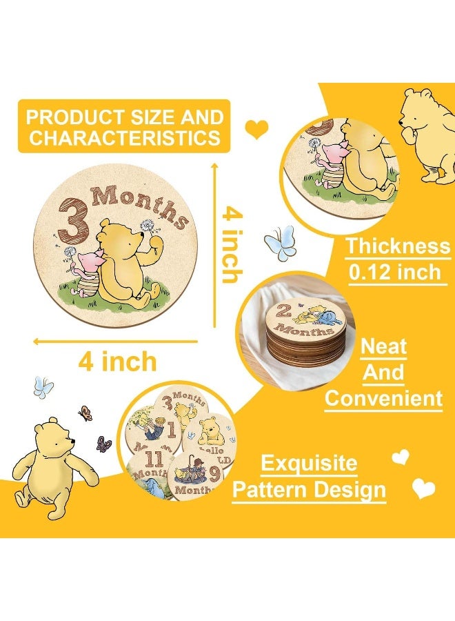 ALodr 7 Pcs Winnie Baby Monthly Milestone Markers - Image 2