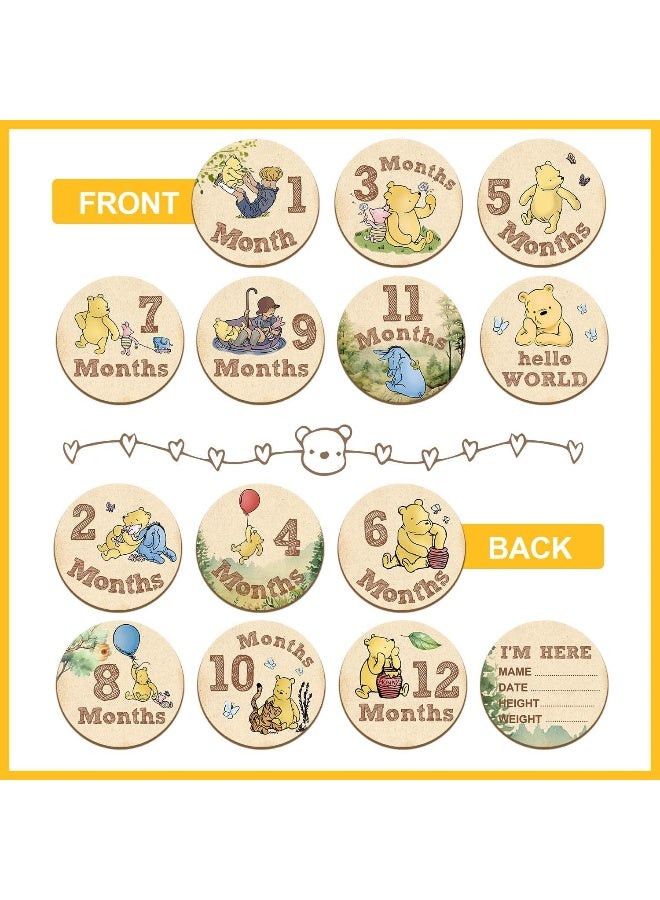 ALodr 7 Pcs Winnie Baby Monthly Milestone Markers - Image 3