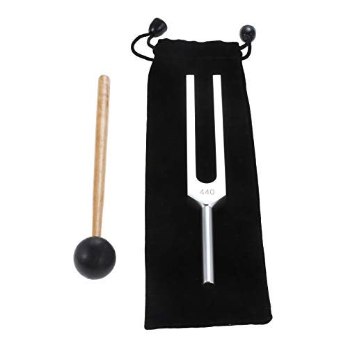 DRELD 440 Hz Tuning Fork, A440Hz Tuning Fork with Silicone Hammer Bag for Violin Guitar Tuner Instrument - Image 1