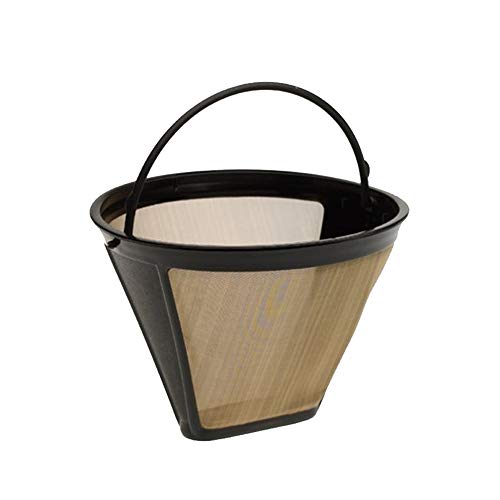 Delibru Gold Tone 2 Cone Style Reusable Coffee Filter for DCC450 Cuisinart Coffee Makers Universal Fits Most 45 cup Basket Coffeemakers Brands
