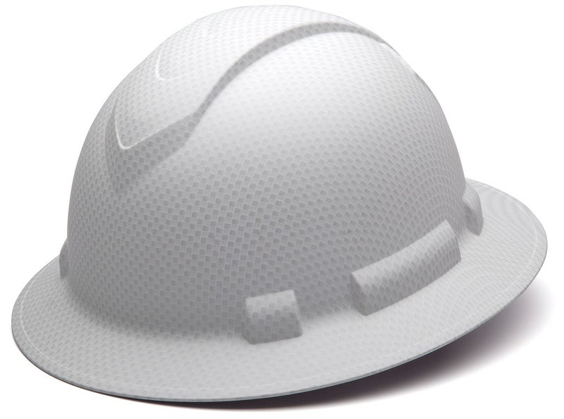 Ridgeline Pyramex Ridgeline Full Brim Hard Hat 4 Point Ratchet Matte White Graphite Pattern - Image 1