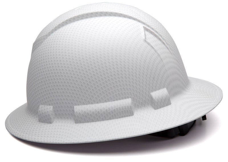 Ridgeline Pyramex Ridgeline Full Brim Hard Hat 4 Point Ratchet Matte White Graphite Pattern - Image 3