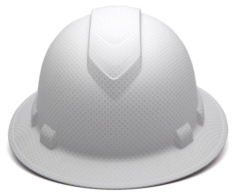 Ridgeline Pyramex Ridgeline Full Brim Hard Hat 4 Point Ratchet Matte White Graphite Pattern - Image 2