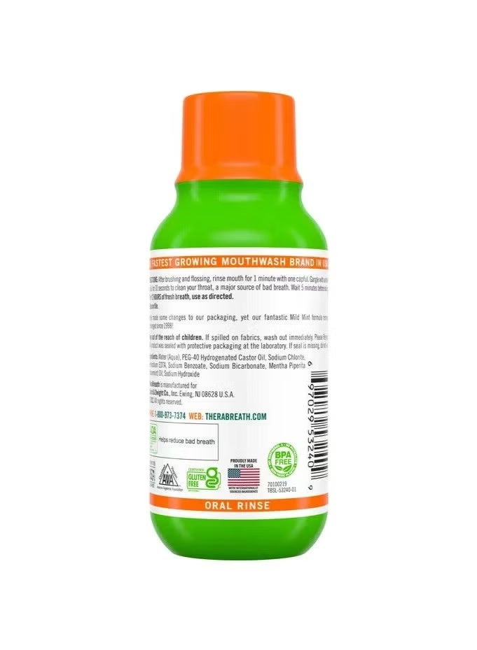 Therabreath Mouthwash for fresh breath with mint 88 ml original - Image 2