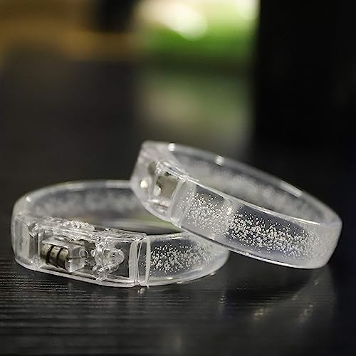 DAOKEY Flashing LED Light up Bracelets, Colorful Blinking Glow Wristbands Party Favors Toys Supplies for Birthday, Parties, Carnivals, Clear Case 24 Pack - Image 5