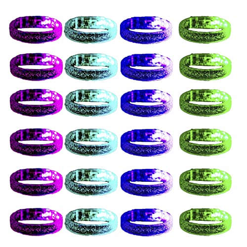 DAOKEY Flashing LED Light up Bracelets, Colorful Blinking Glow Wristbands Party Favors Toys Supplies for Birthday, Parties, Carnivals, Clear Case 24 Pack - Image 1