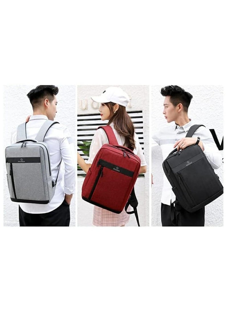 SportQ - Modern Laptop Travel Bag, Professional Large School Backpack Waterproof with USB Charging Port for Men and Women - Image 1