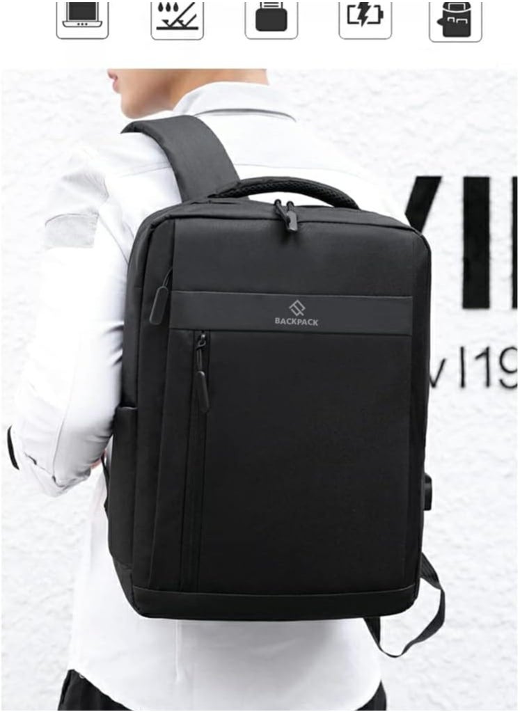 SportQ - Modern Laptop Travel Bag, Professional Large School Backpack Waterproof with USB Charging Port for Men and Women - Image 1