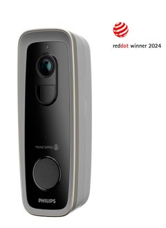 Philips 3MP 2K Home Safety 5000 Series Wireless Video Doorbell, Pre-recorded responses, Privacy & Activity Zones, 2K Clarity & Night Vision, Up to 128GB MicroSD Slot - HSP5300/01  - Image 1