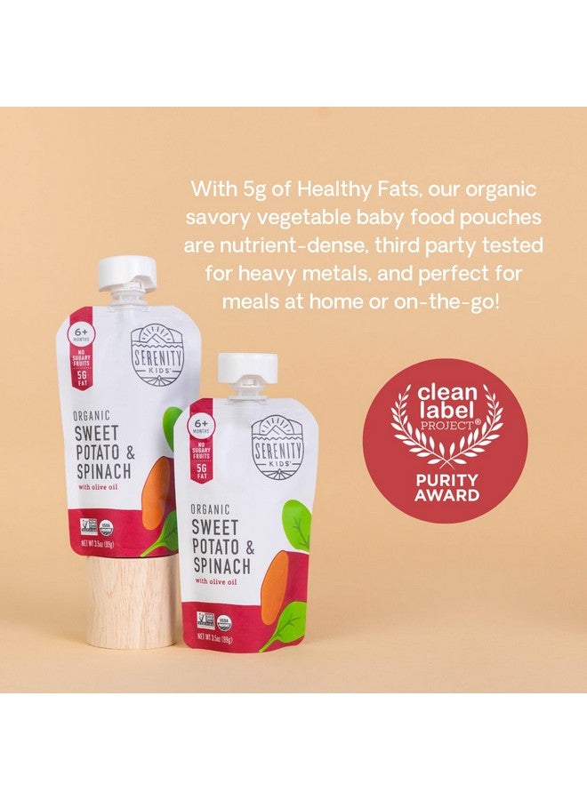 Serenity Kids 6+ Months Veggie Puree Baby Food Pouches - USDA Organic - No Sugary Fruits or Added Sugar - Allergen Free - 3.5 Oz BPA-Free Pouch - Sweet Potato & Spinach - 6 Count - Sweet Potato Puree - Image 3