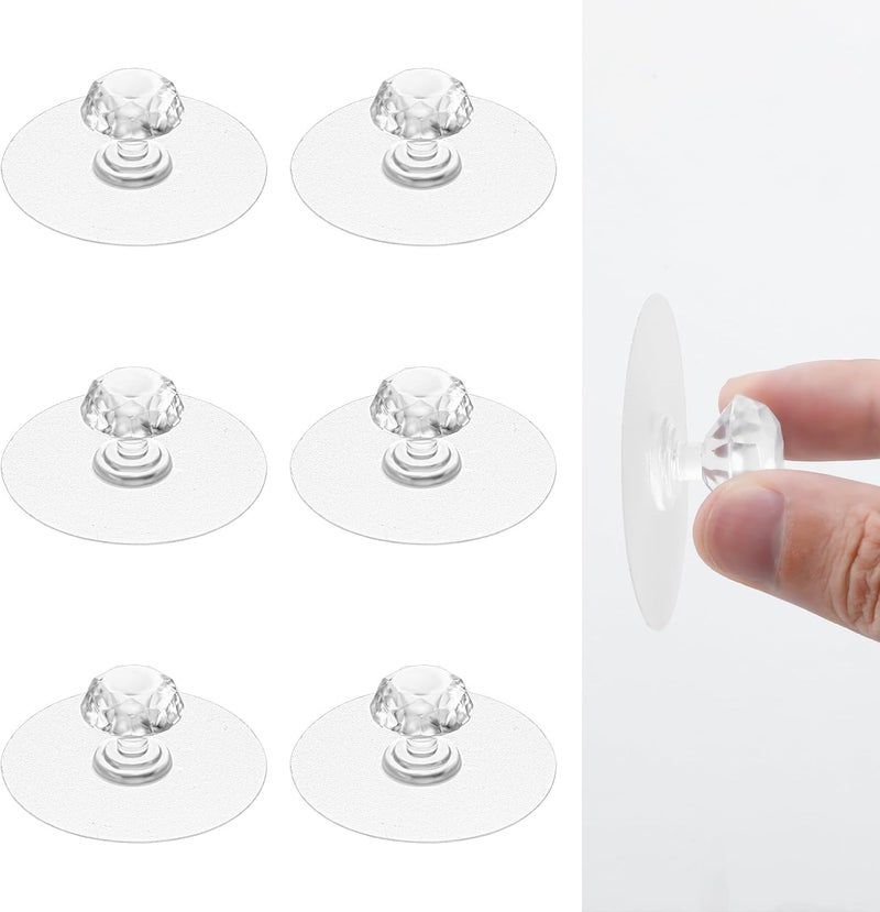 JIALTO Adhesive Clear Cabinet Drawer Knobs Hook, Diamond Crystal Shaped Pulls Handles for Wardrobe, Kitchen Cupboard, Drill Free Self-Stick Push Pull Helper Hook (Diamond Knobs, 10) - Image 1