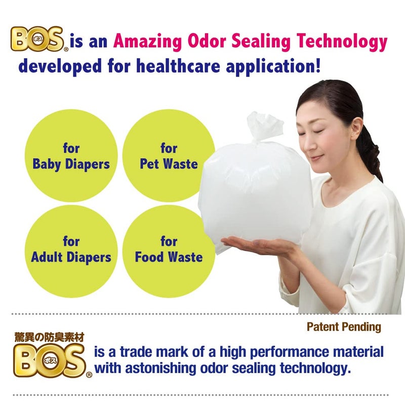 BOS, Odor-Sealing Dirty Trash Bags - Disposable Bags - Scent & Smell Free (Size:XL)(Color: White) (50count, Pack of 1)(100bags) - Image 2