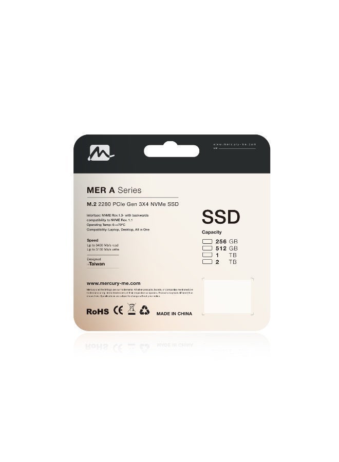 Mercury MERA-Series M.2 NVMe SSD, PCIe Gen3 x4, 2280, 3400MB/s Read Speed, 3100 MB/s Write Speed (512, GB) - Image 3