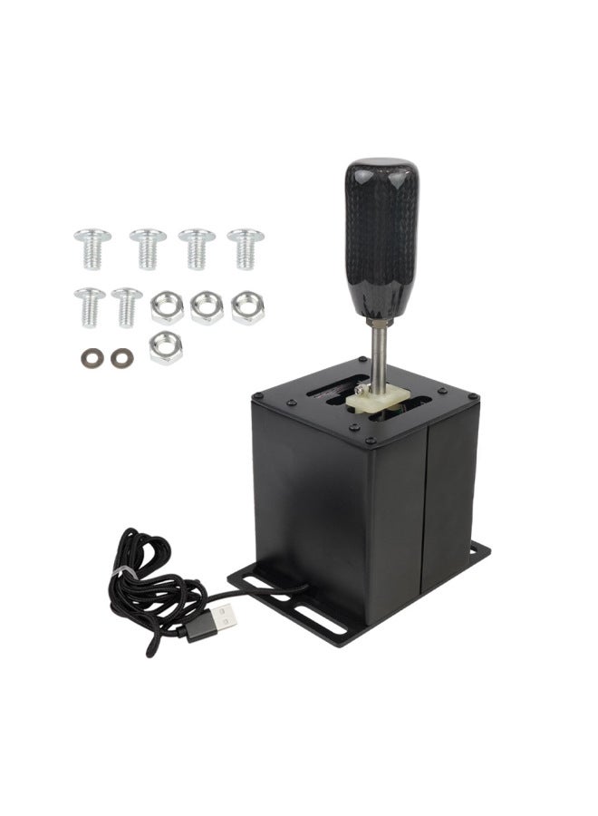 Racing Game Shift Simulator H Gear Shift Transmission Suitable For Logitech G27G29 Tuma T300-Product Color:Black 7-speed R Gear Black Carbon Fiber Short Gear Head - Image 1