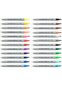 Masis Fineliner Pen Bidirectional 24 Colors 1 Pack Brush Tip and Fineliner Brushpen 24 Pcs Felt Tip Pen Thick Fine Felt Tip Pen  - Image 2