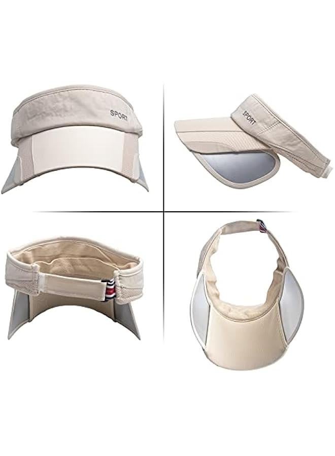 Generic Wide Brim Visor Hat for Women Golf Visor Cap Sun Protection Hat for Beach Garden Tennis Running Sunshade Hat - Image 2