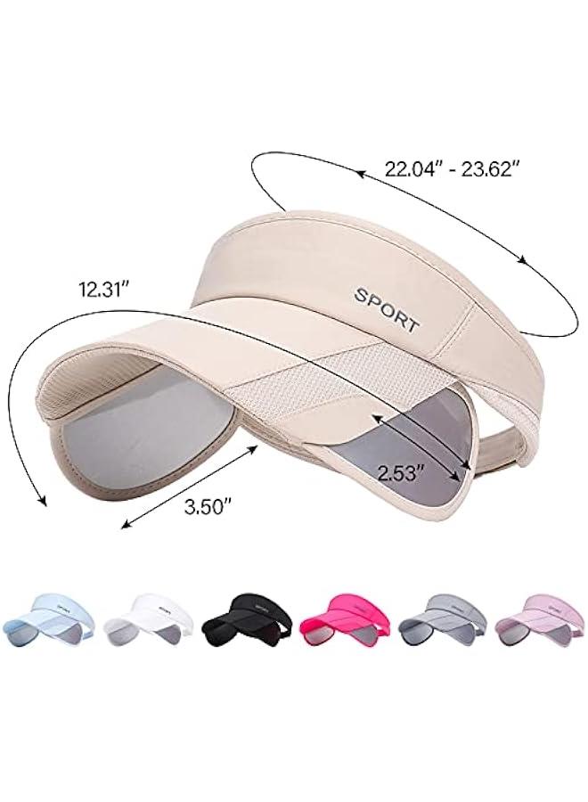 Generic Wide Brim Visor Hat for Women Golf Visor Cap Sun Protection Hat for Beach Garden Tennis Running Sunshade Hat - Image 4