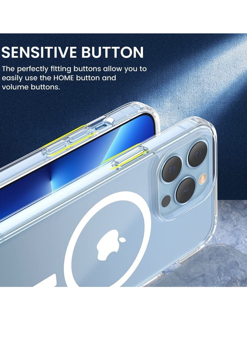 ten.tech - Ten tech Magnetic Clear Case Designed for iPhone 13 pro max – Compatible with MagSafe Charger, Support Magnetic Car Mount Wireless Charging, Soft Press Buttons Scratch Resistant – ten tech - Image 1