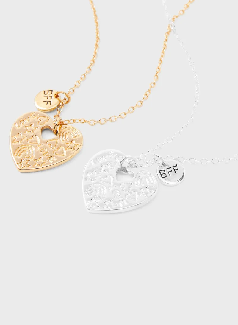 Claires Kids Best Friends Pendant Necklace Set