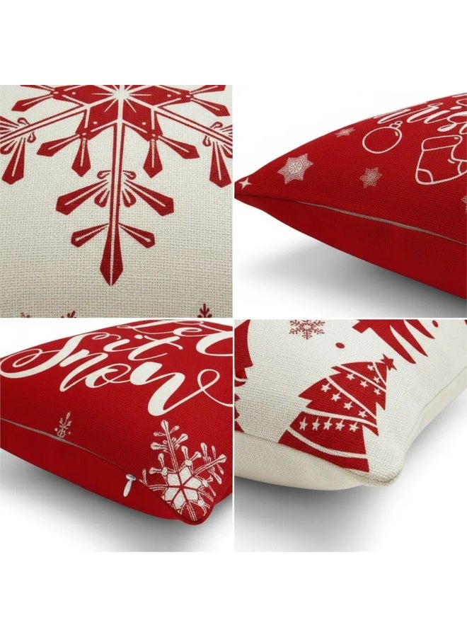 واي آند دي 4Pcs christmas pillow case cover cushion for home decor 45*45cm - Image 2