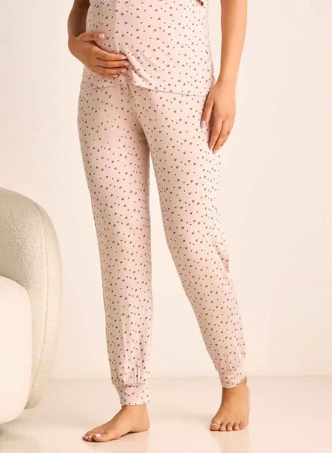Splash FAV Printed Maternity T-shirt and Pyjama Set