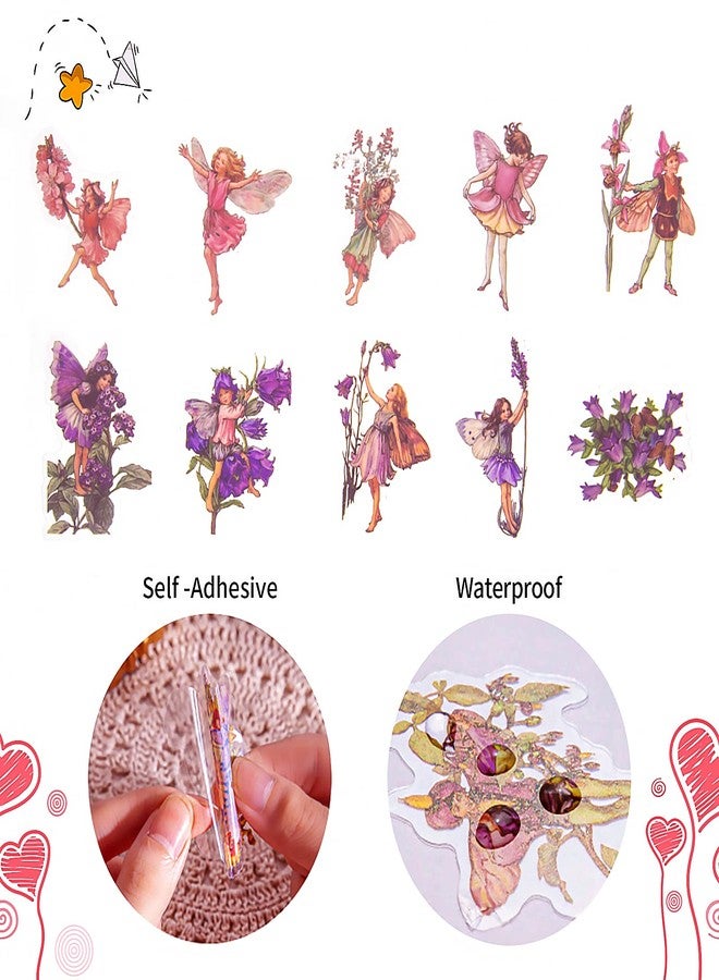 KIBBEH 90 Pieces Fairy Stickers for Scrapbook, Transparent Flower Fairy Patch for Scrapbooking Hand Ledger Phone Case Laptop Diary DIY Crafts - (Sunrise and Sunset) - Image 5