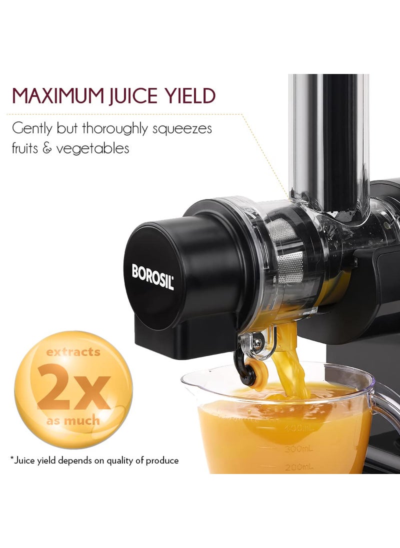 BOROSIL Borosil Nutririch Juicer Slow Juicer With Masticating Technology 85 Rpm 200 W Motor For Nutrient Rich Juice 200 Watts  - Image 5