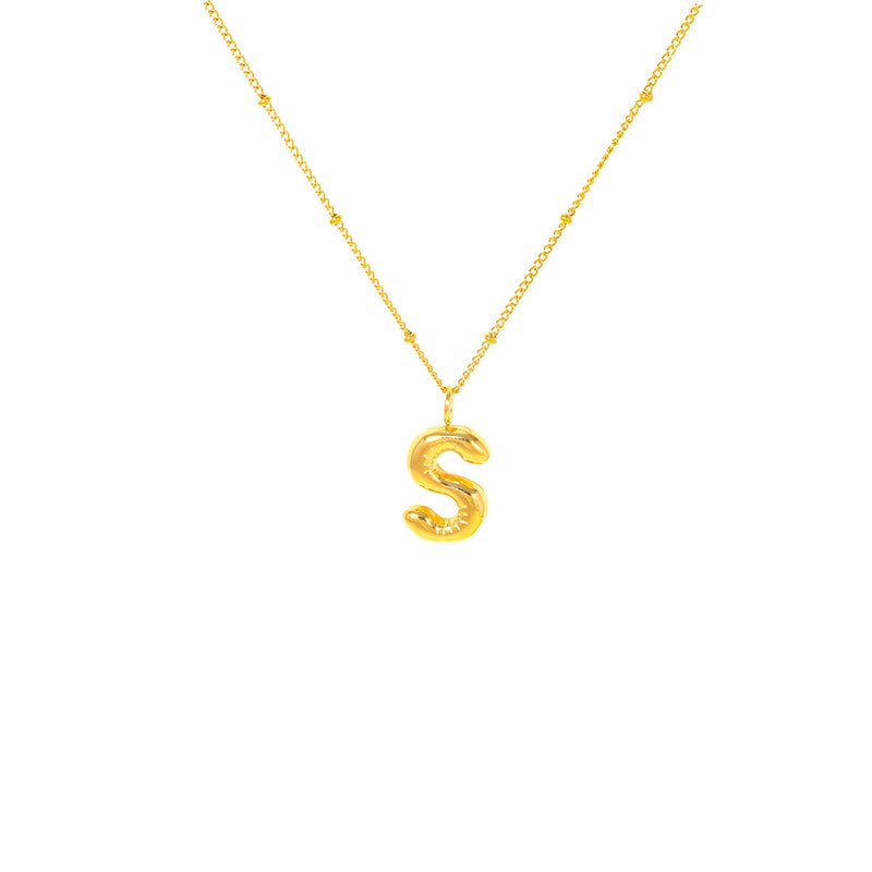 Generic Chic Stainless Steel Bubble Letter NecklaceS S 