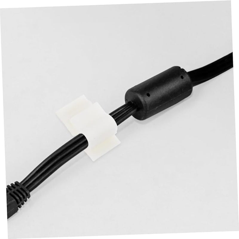 White Cord Organizer Adhesive Wire Clips 200pcs For Car Home Office Cable Management - Image 4
