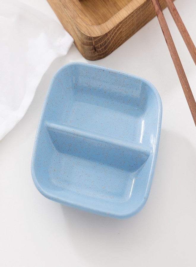Oicia Wheat Straw Appetizer Serving Tray for Restaurant Kitchen Condiments Dipping Bowls Small Serving Bowls for Side Dishes Mini Appetizer Plates Pinch Bowls Sauce Dish (9cm, Blue, Set of 12) - Image 3