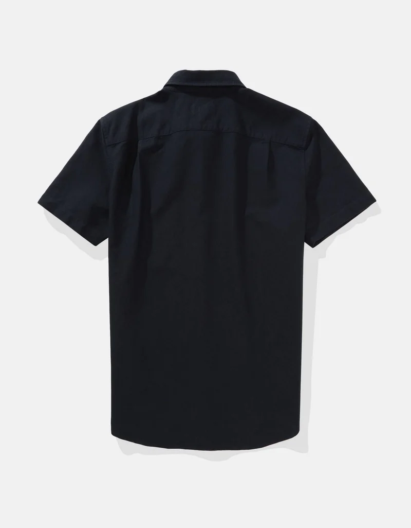 American Eagle  AE Short-Sleeve Classic Fit Button-Up Shirt for Men | Best Price UAE